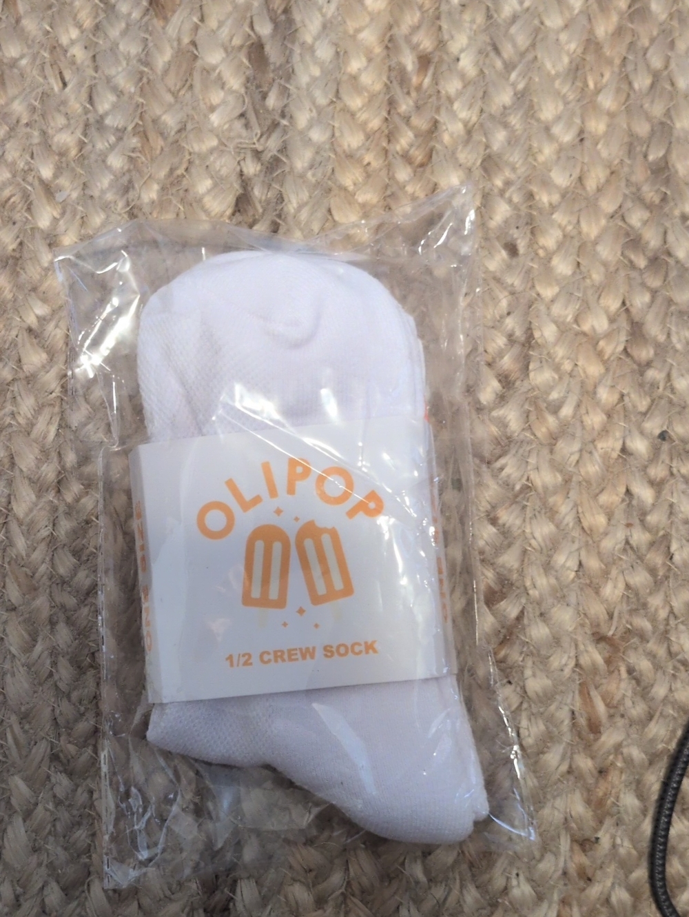 1/2 Crew Athletic Sock - White